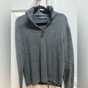 Gray Polo 1/2 zip mock sweater - small - men’s
